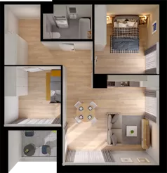 3 pokoje, mieszkanie 56,43 m², piętro 4, oferta nr CP/R5/27, Centralpark, Gdańsk, Piecki-Migowo, Morena, ul. Franciszka Rakoczego
