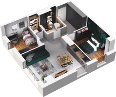 3 pokoje, mieszkanie 64,95 m², piętro 1, oferta nr CP/R7/25, Centralpark, Gdańsk, Piecki-Migowo, Morena, ul. Franciszka Rakoczego