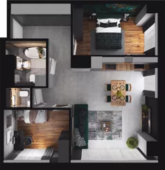 3 pokoje, mieszkanie 64,95 m², piętro 1, oferta nr CP/R7/25, Centralpark, Gdańsk, Piecki-Migowo, Morena, ul. Franciszka Rakoczego