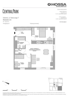 3 pokoje, mieszkanie 64,95 m², piętro 1, oferta nr CP/R7/25, Centralpark, Gdańsk, Piecki-Migowo, Morena, ul. Franciszka Rakoczego