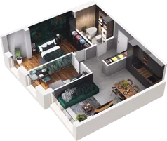 3 pokoje, mieszkanie 54,57 m², piętro 17, oferta nr CP/R7/182, Centralpark, Gdańsk, Piecki-Migowo, Morena, ul. Franciszka Rakoczego