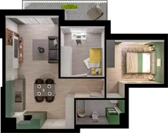 3 pokoje, mieszkanie 51,05 m², piętro 1, oferta nr CCW/S26/15, Centrum Chwarzno - Wiczlino, Gdynia, Chwarzno-Wiczlino, ul. Fregatowa