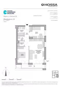 3 pokoje, mieszkanie 62,68 m², piętro 1, oferta nr CCW/S20/10, Centrum Chwarzno - Wiczlino, Gdynia, Chwarzno-Wiczlino, ul. Fregatowa