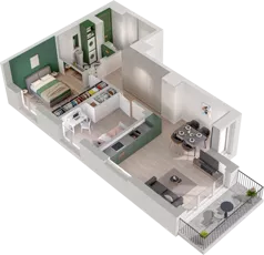 3 pokoje, mieszkanie 60,34 m², piętro 1, oferta nr CCW/S20/15, Centrum Chwarzno - Wiczlino , Gdynia, Chwarzno-Wiczlino, ul. Fregatowa