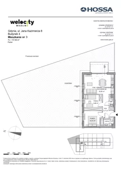 3 pokoje, mieszkanie 57,64 m², piętro 2, oferta nr WW/B4/31, Welocity Wiczlino, Gdynia, Chwarzno-Wiczlino, ul. Jana Kazimierza