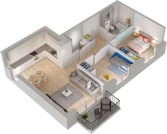 3 pokoje, mieszkanie 64,71 m², piętro 1, oferta nr WW/B4/15, Welocity Wiczlino, Gdynia, Chwarzno-Wiczlino, ul. Jana Kazimierza