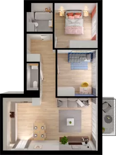3 pokoje, mieszkanie 64,71 m², piętro 1, oferta nr WW/B4/15, Welocity Wiczlino, Gdynia, Chwarzno-Wiczlino, ul. Jana Kazimierza