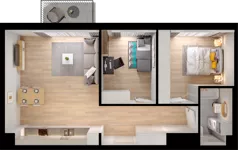 3 pokoje, mieszkanie 59,61 m², piętro 1, oferta nr WW/B4/22, Welocity Wiczlino, Gdynia, Chwarzno-Wiczlino, ul. Jana Kazimierza