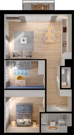 3 pokoje, mieszkanie 57,64 m², piętro 2, oferta nr WW/B4/31, Welocity Wiczlino, Gdynia, Chwarzno-Wiczlino, ul. Jana Kazimierza