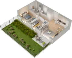 3 pokoje, mieszkanie 54,46 m², parter, oferta nr WW/B5/8, Welocity Wiczlino, Gdynia, Chwarzno-Wiczlino, ul. Jana Kazimierza