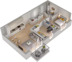 3 pokoje, mieszkanie 59,26 m², piętro 2, oferta nr WW/B5/30, Welocity Wiczlino, Gdynia, Chwarzno-Wiczlino, ul. Jana Kazimierza