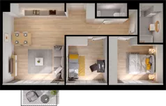 3 pokoje, mieszkanie 59,26 m², piętro 2, oferta nr WW/B5/30, Welocity Wiczlino, Gdynia, Chwarzno-Wiczlino, ul. Jana Kazimierza