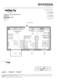 3 pokoje, mieszkanie 59,26 m², piętro 2, oferta nr WW/B5/30, Welocity Wiczlino, Gdynia, Chwarzno-Wiczlino, ul. Jana Kazimierza