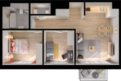 3 pokoje, mieszkanie 54,46 m², piętro 2, oferta nr WW/B5/32, Welocity Wiczlino, Gdynia, Chwarzno-Wiczlino, ul. Jana Kazimierza