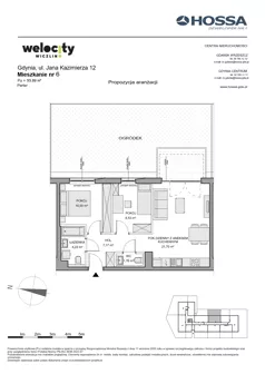 3 pokoje, mieszkanie 53,90 m², piętro 1, oferta nr WW/JK12/13, Welocity Wiczlino, Gdynia, Chwarzno-Wiczlino, ul. Jana Kazimierza