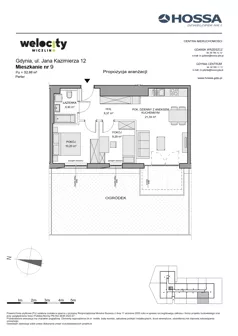 3 pokoje, mieszkanie 52,68 m², piętro 1, oferta nr WW/JK12/16, Welocity Wiczlino, Gdynia, Chwarzno-Wiczlino, ul. Jana Kazimierza