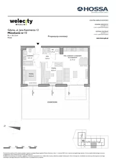 3 pokoje, mieszkanie 53,90 m², piętro 1, oferta nr WW/JK12/13, Welocity Wiczlino, Gdynia, Chwarzno-Wiczlino, ul. Jana Kazimierza