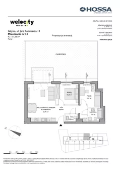 3 pokoje, mieszkanie 57,64 m², piętro 1, oferta nr WW/B4/17, Welocity Wiczlino, Gdynia, Chwarzno-Wiczlino, ul. Jana Kazimierza