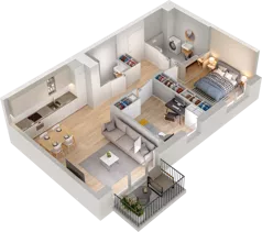 3 pokoje, mieszkanie 53,99 m², piętro 2, oferta nr WW/JK14/39, Welocity Wiczlino, Gdynia, Chwarzno-Wiczlino, ul. Jana Kazimierza