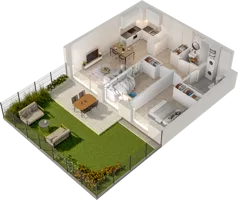 3 pokoje, mieszkanie 54,44 m², parter, oferta nr WO/P33/2, Wiszące Ogrody, Gdańsk, Jasień, Kiełpinek, ul. Przytulna