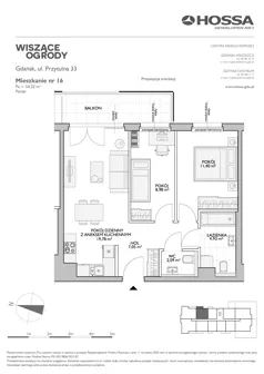 3 pokoje, mieszkanie 54,22 m², parter, oferta nr WO/P33/16, Wiszące Ogrody, Gdańsk, Jasień, Kiełpinek, ul. Przytulna