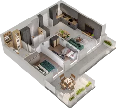 3 pokoje, mieszkanie 57,84 m², parter, oferta nr WO/P31/6, Wiszące Ogrody, Gdańsk, Jasień, Kiełpinek, ul. Przytulna