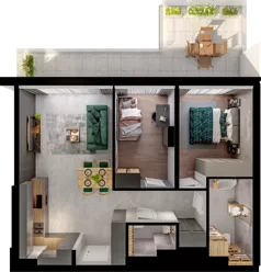 3 pokoje, mieszkanie 57,84 m², parter, oferta nr WO/P31/6, Wiszące Ogrody, Gdańsk, Jasień, Kiełpinek, ul. Przytulna