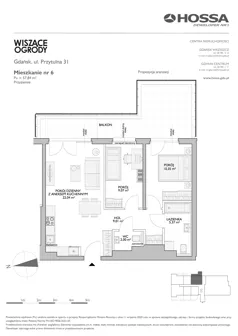3 pokoje, mieszkanie 57,84 m², parter, oferta nr WO/P31/6, Wiszące Ogrody, Gdańsk, Jasień, Kiełpinek, ul. Przytulna