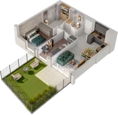 3 pokoje, mieszkanie 54,93 m², parter, oferta nr WO/P31/17, Wiszące Ogrody, Gdańsk, Jasień, Kiełpinek, ul. Przytulna