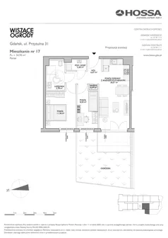 3 pokoje, mieszkanie 54,93 m², parter, oferta nr WO/P31/17, Wiszące Ogrody, Gdańsk, Jasień, Kiełpinek, ul. Przytulna