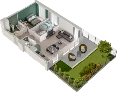3 pokoje, mieszkanie 57,67 m², parter, oferta nr WO/P3/3, Wiszące Ogrody, Gdańsk, Jasień, Kiełpinek, ul. Przytulna