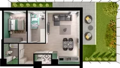 3 pokoje, mieszkanie 57,67 m², parter, oferta nr WO/P3/3, Wiszące Ogrody, Gdańsk, Jasień, Kiełpinek, ul. Przytulna