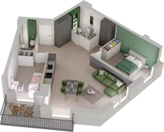3 pokoje, mieszkanie 69,30 m², piętro 1, oferta nr WO/P3/25, Wiszące Ogrody, Gdańsk, Jasień, Kiełpinek, ul. Przytulna