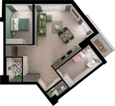 3 pokoje, mieszkanie 69,30 m², piętro 1, oferta nr WO/P3/25, Wiszące Ogrody, Gdańsk, Jasień, Kiełpinek, ul. Przytulna