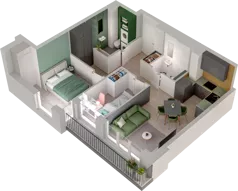 3 pokoje, mieszkanie 56,64 m², piętro 4, oferta nr WO/P3/63, Wiszące Ogrody, Gdańsk, Jasień, Kiełpinek, ul. Przytulna