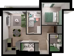 3 pokoje, mieszkanie 56,64 m², piętro 4, oferta nr WO/P3/63, Wiszące Ogrody, Gdańsk, Jasień, Kiełpinek, ul. Przytulna