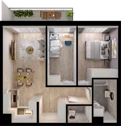 3 pokoje, mieszkanie 54,22 m², piętro 1, oferta nr WO/P33/27, Wiszące Ogrody, Gdańsk, Jasień, Kiełpinek, ul. Przytulna