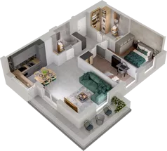 3 pokoje, mieszkanie 63,73 m², piętro 1, oferta nr WO/P31/26, Wiszące Ogrody, Gdańsk, Jasień, Kiełpinek, ul. Przytulna