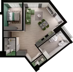 3 pokoje, mieszkanie 69,28 m², parter, oferta nr WO/P3/12, Wiszące Ogrody, Gdańsk, Jasień, Kiełpinek, ul. Przytulna