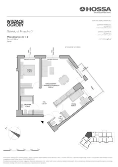 3 pokoje, mieszkanie 69,28 m², parter, oferta nr WO/P3/12, Wiszące Ogrody, Gdańsk, Jasień, Kiełpinek, ul. Przytulna