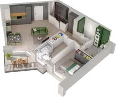 3 pokoje, mieszkanie 63,55 m², piętro 1, oferta nr WO/P3/21, Wiszące Ogrody, Gdańsk, Jasień, Kiełpinek, ul. Przytulna