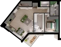 3 pokoje, mieszkanie 63,55 m², piętro 1, oferta nr WO/P3/21, Wiszące Ogrody, Gdańsk, Jasień, Kiełpinek, ul. Przytulna