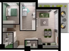 3 pokoje, mieszkanie 63,96 m², piętro 3, oferta nr WO/P3/42, Wiszące Ogrody, Gdańsk, Jasień, Kiełpinek, ul. Przytulna
