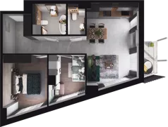 3 pokoje, mieszkanie 57,06 m², piętro 3, oferta nr WO/T13/43, Wiszące Ogrody, Gdańsk, Jasień, Kiełpinek, ul. Przytulna