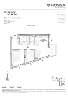 3 pokoje, mieszkanie 57,06 m², piętro 4, oferta nr WO/T13/54, Wiszące Ogrody, Gdańsk, Jasień, Kiełpinek, ul. Przytulna