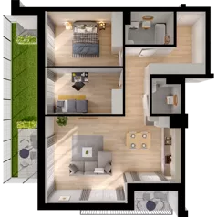 3 pokoje, mieszkanie 75,35 m², parter, oferta nr WO/P1/2, Wiszące Ogrody, Gdańsk, Jasień, Kiełpinek, ul. Przytulna