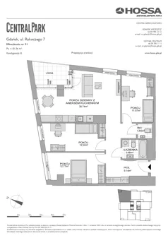 4 pokoje, mieszkanie 81,56 m², piętro 2, oferta nr CP/R7/31, Centralpark, Gdańsk, Piecki-Migowo, Morena, ul. Franciszka Rakoczego