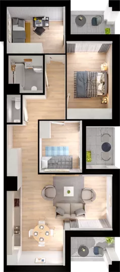 4 pokoje, mieszkanie 71,44 m², piętro 3, oferta nr CP/R5/25, Centralpark, Gdańsk, Piecki-Migowo, Morena, ul. Franciszka Rakoczego