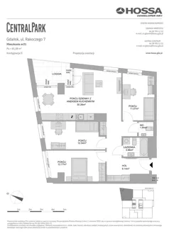 4 pokoje, mieszkanie 81,08 m², piętro 1, oferta nr CP/R7/21, Centralpark, Gdańsk, Piecki-Migowo, Morena, ul. Franciszka Rakoczego