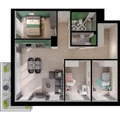 4 pokoje, mieszkanie 74,84 m², piętro 1, oferta nr CCW/S18/12, Centrum Chwarzno - Wiczlino , Gdynia, Chwarzno-Wiczlino, ul. Fregatowa
